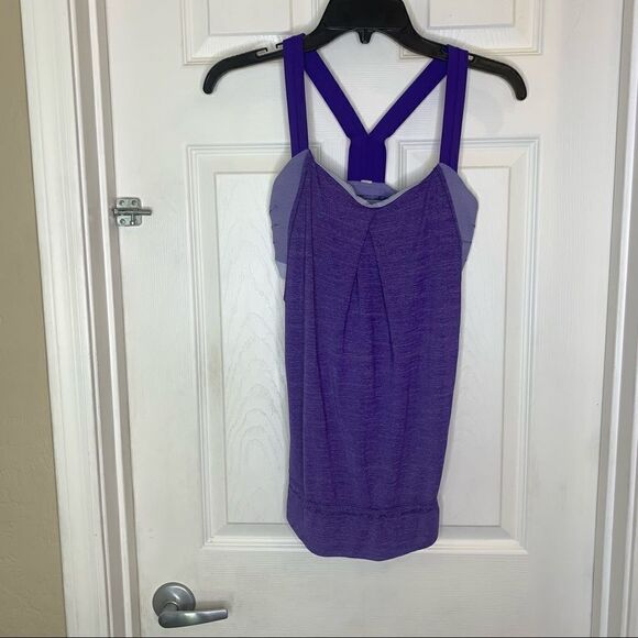 Lululemon Rest Less Tank Bruised Berry Size 6 Purple Built In Bra - Picture 2 of 8